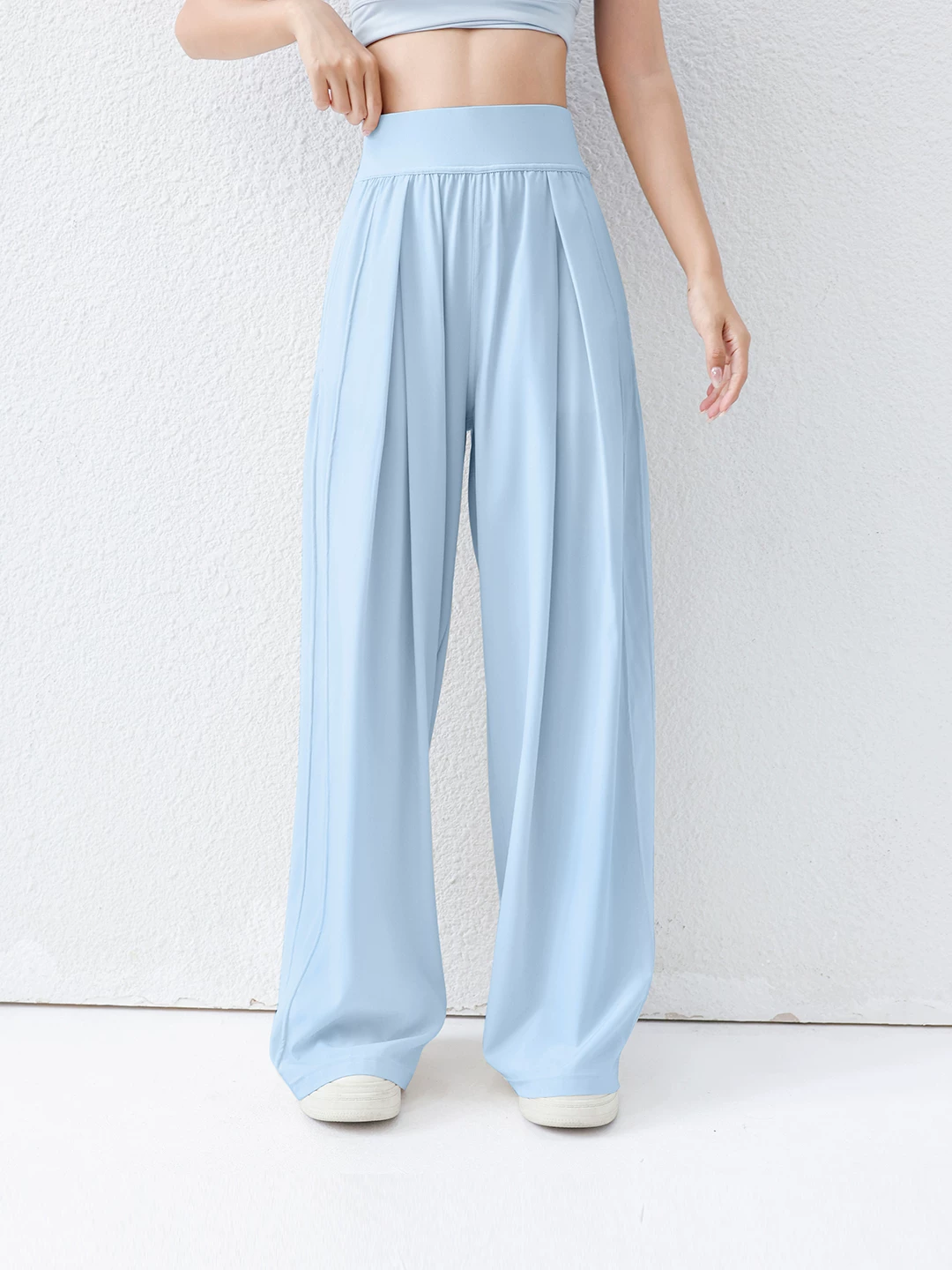 Quần tập yoga cao cấp Jiumai Quần ống rộng cạp cao mỏng mùa hè Quần tập thể dục dáng rộng nhanh khô Quần thể thao chống nắng