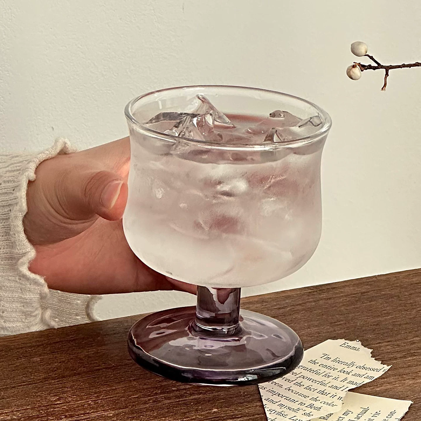 Ly thủy tinh cổ thấp, kiểu dáng độc đáo, ly cocktail đặc biệt, ly cà phê Mỹ, ly nước ép.