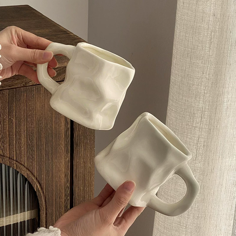 Ly sứ thiết kế độc đáo, cốc xoắn cao cấp, dùng cho văn phòng và gia đình, ly cà phê đôi, ly uống nước nữ