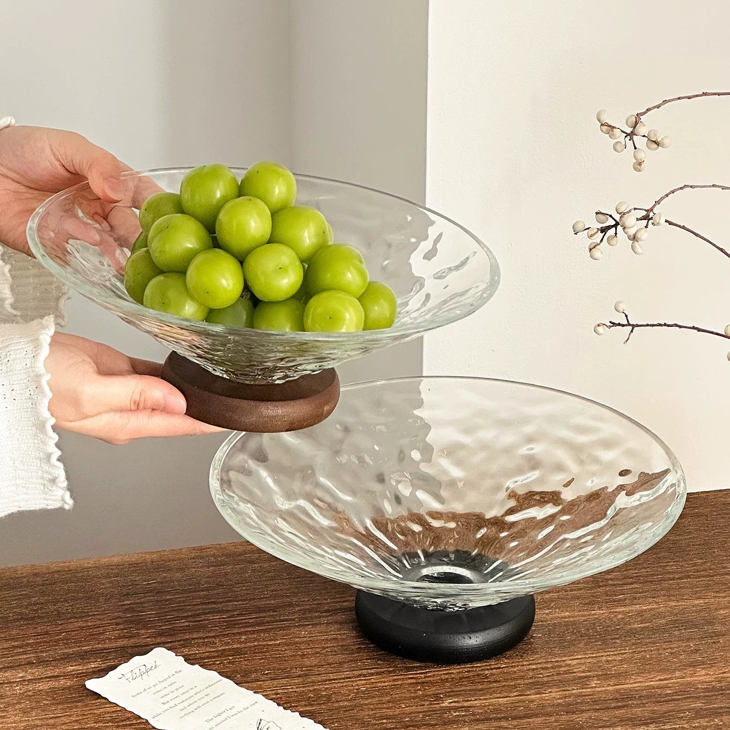 Đĩa đựng trái cây bằng thủy tinh cao cấp, họa tiết sông băng, dùng trong nhà, phòng khách, đĩa đựng hoa quả khô sáng tạo, đĩa trưng bày kẹo và đồ ăn nhẹ trên bàn cà phê.