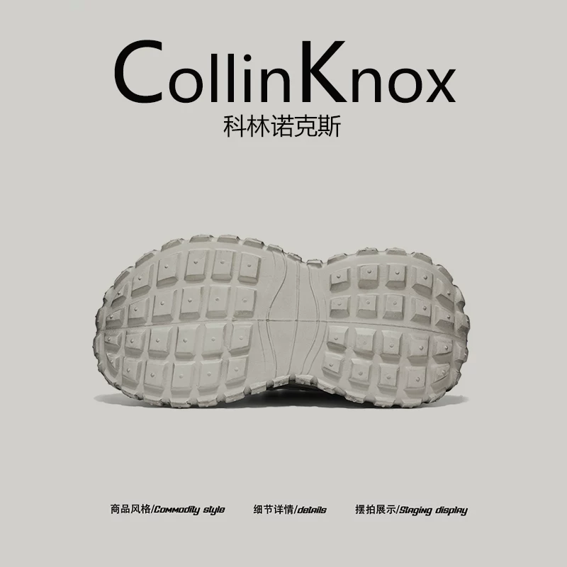 [Niche Style] CollinKnox 2026 Giày hợp thời trang mới thoáng khí mùa hè dành cho nam, Giày bố đế dày tăng chiều cao.