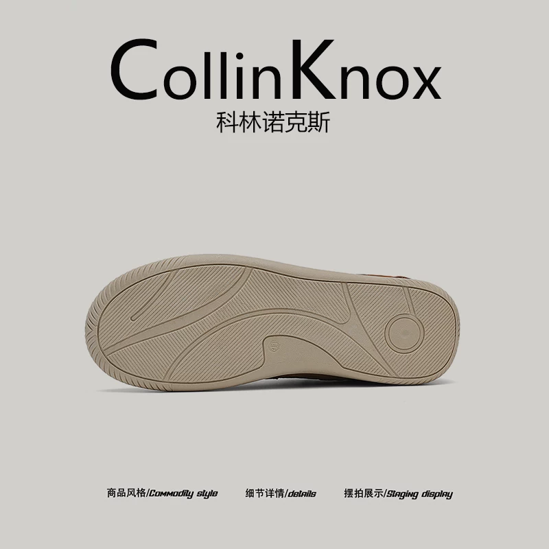 [Khuyến nghị phổ biến] CollinKnox 2026 Giày thể thao nam thời trang mới mùa xuân Giày thể thao cổ thấp bằng da