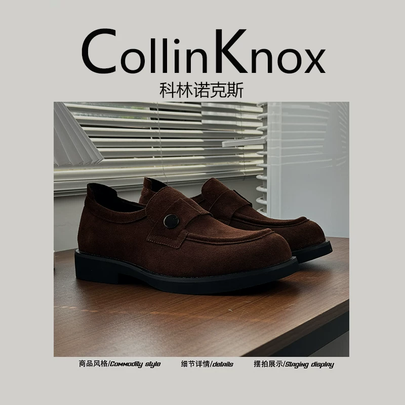 Giày Loafer Nam CollinKnox2026 Mẫu Mới Xuân Hè, Da Bò Chính Hãng Cao Cấp, Khóa Kim Loại, Phong Cách Old Money