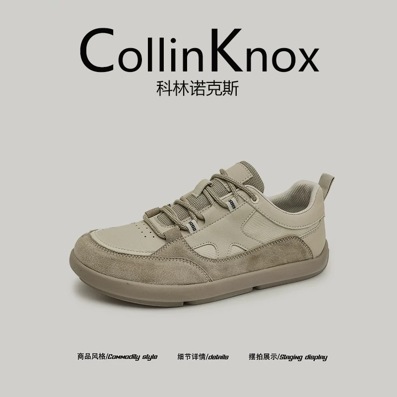 [Dễ mang và bền bỉ] Giày nam CollinKnox2025 kiểu retro mùa thu mới, mũi giày rộng, không bị kẹt ở đế.