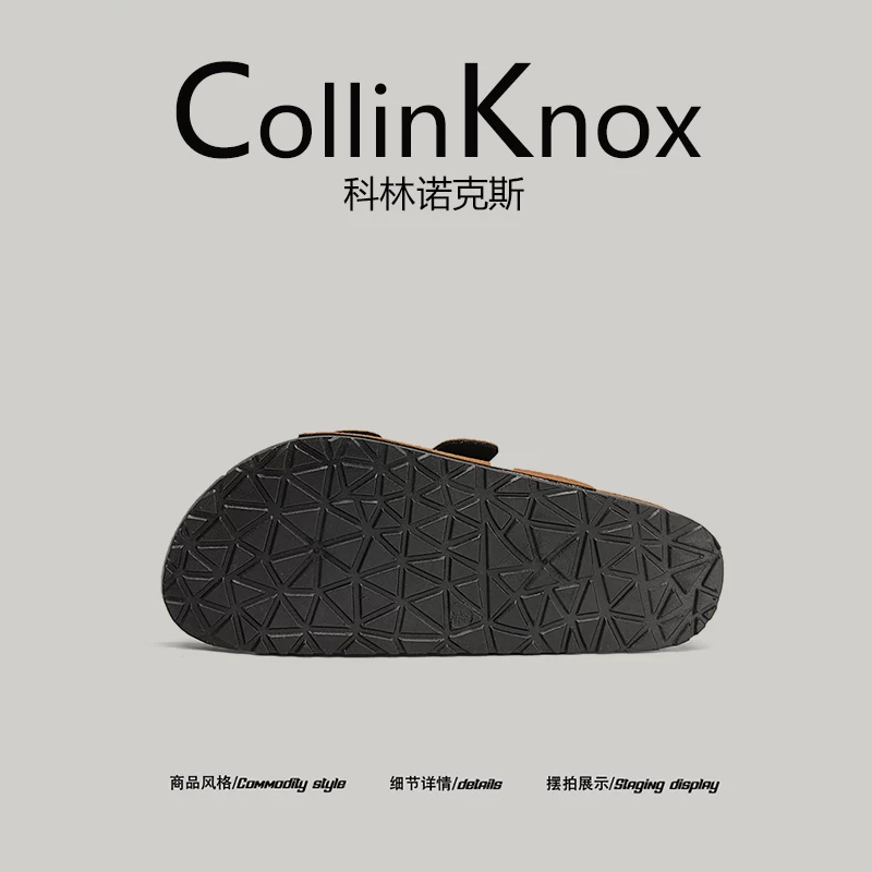 [Da thật cao cấp] Dép Birkenstock mùa hè mới CollinKnox2025 dành cho nam và nữ, dép lười đế nút chai để đi ngoài trời