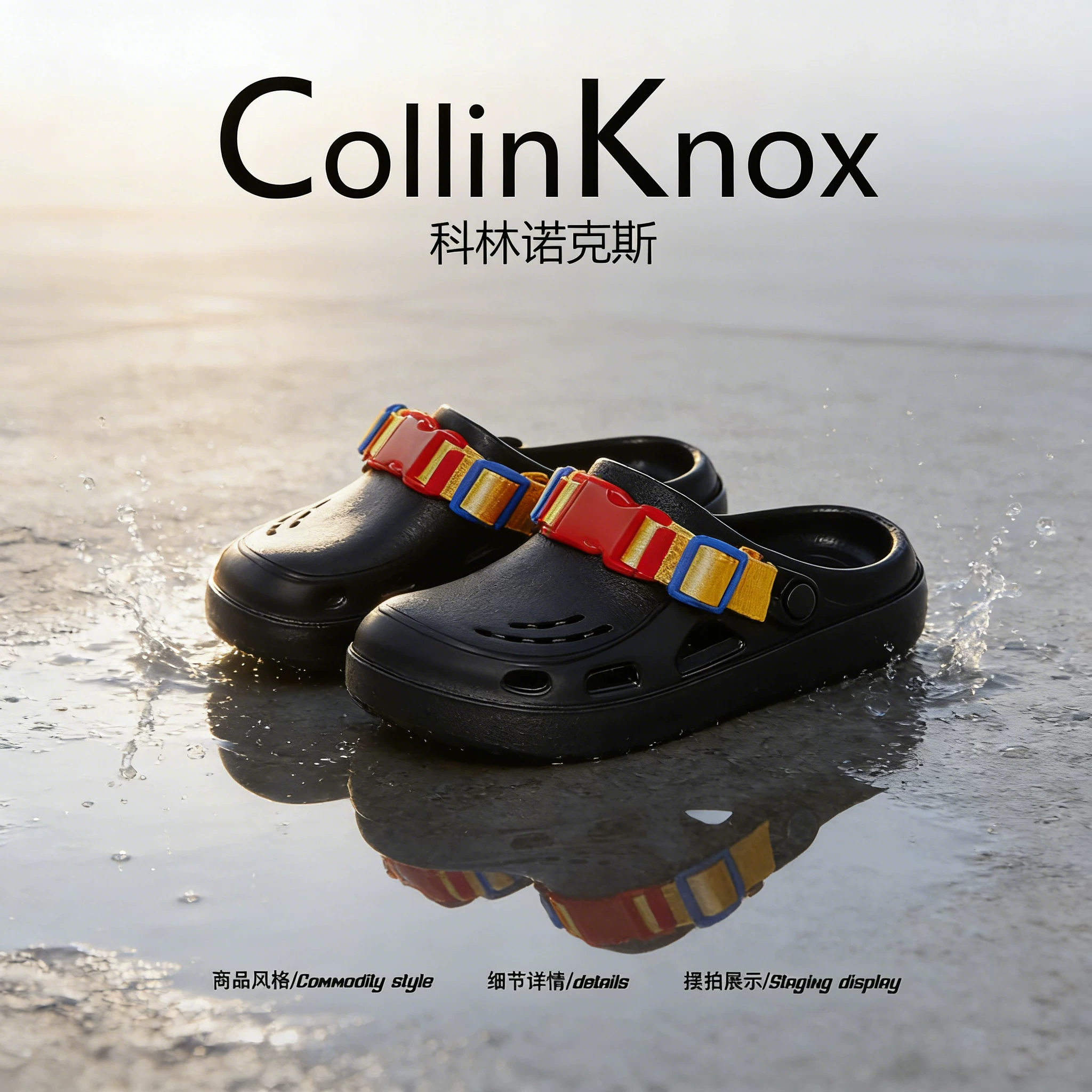 [Phong cách và thời thượng] CollinKnox 2026 Summer New Men's Clogs - Giày đi biển độc đáo và thời trang.