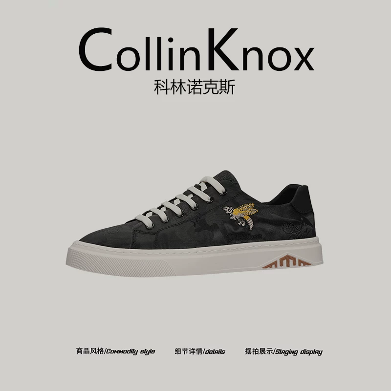 [Thường ngày và nhẹ nhàng] Giày vải canvas thêu mỏng đa năng dành cho nam giới mới của CollinKnox mùa xuân 2026