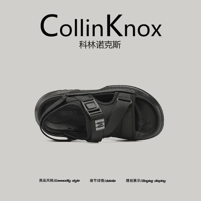 [Đế dày và chống trơn trượt] Dép đi biển hàng ngày mùa hè mới CollinKnox 2026 dành cho nam, giày đi biển hở mũi thời trang