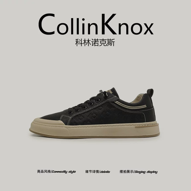 [Hàng hóa chất lượng cao] Giày thể thao cao cấp CollinKnox2025 mới mùa thu dành cho nam, giày công sở nhẹ không dây buộc