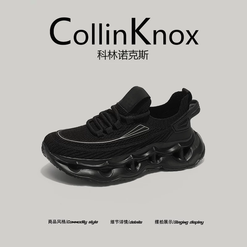 [Chất lượng thương mại quốc tế] Giày nam CollinKnox 2026 mùa hè mới, kiểu dáng thường ngày, thoáng khí, chất liệu Flyknit, kiểu giày bố