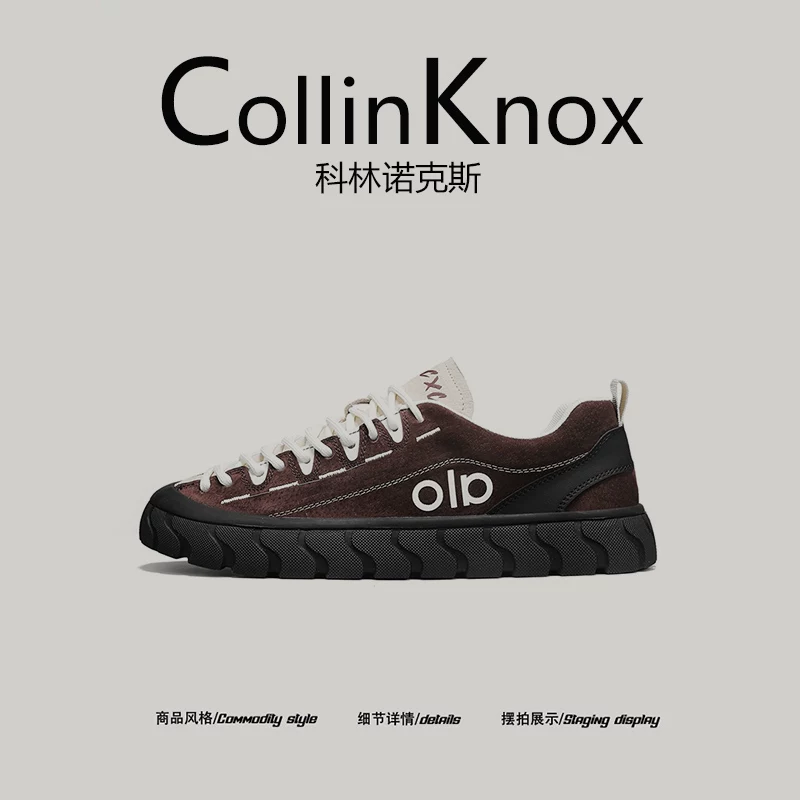 【Hàng hóa hợp thời trang】Giày thể thao phối màu thời trang thu đông mới của CollinKnox2025 dành cho nam giới, giày hợp thời trang thông thường độc đáo