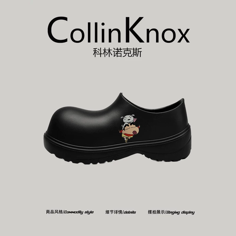 [Thường ngày và đa năng] Giày mũi to Mickey mùa thu mới của CollinKnox2025 dành cho nam, giày đầu bếp chống thấm nước và tăng chiều cao
