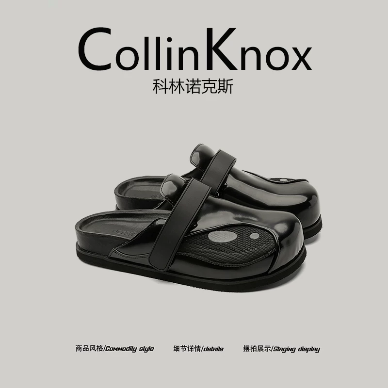 [Sản phẩm bán chạy] Giày Birkenstock CollinKnox mùa hè 2026 mới dành cho nam và nữ, dép bít mũi tối giản màu đen.