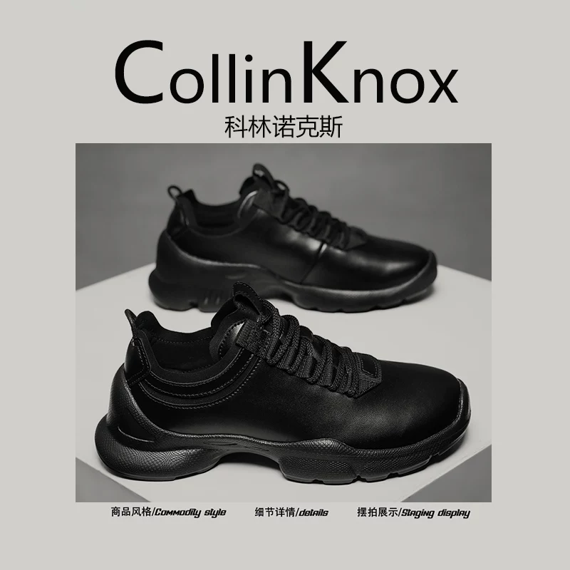 [Chất lượng thương mại quốc tế] CollinKnox 2026 Giày đế thấp nam mới mùa xuân Giày bốt Martin thông thường dành cho doanh nhân