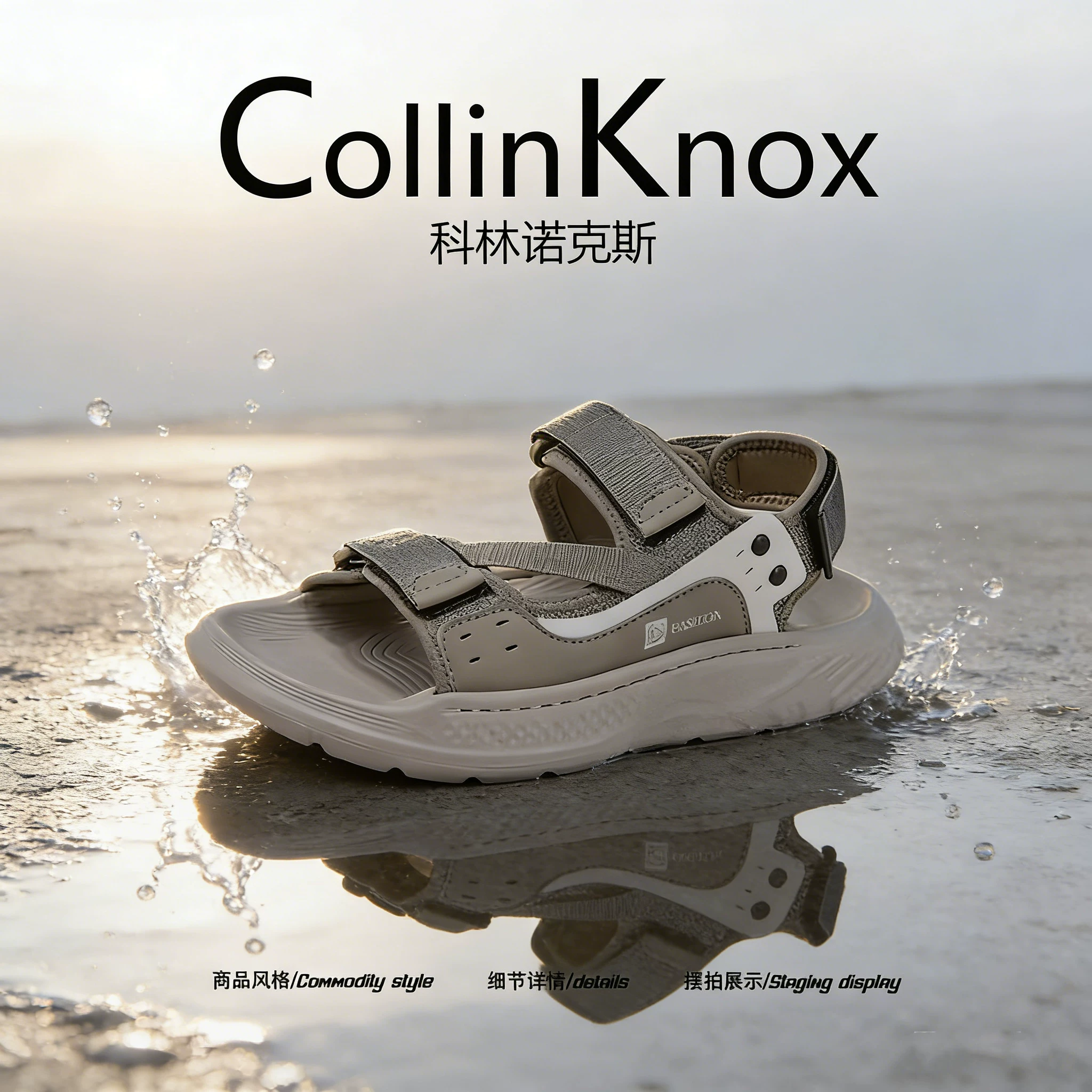 [Thường ngày và đa năng] Giày đi biển mùa hè mới CollinKnox 2026 dành cho nam, dép đế dày chống sốc và đàn hồi