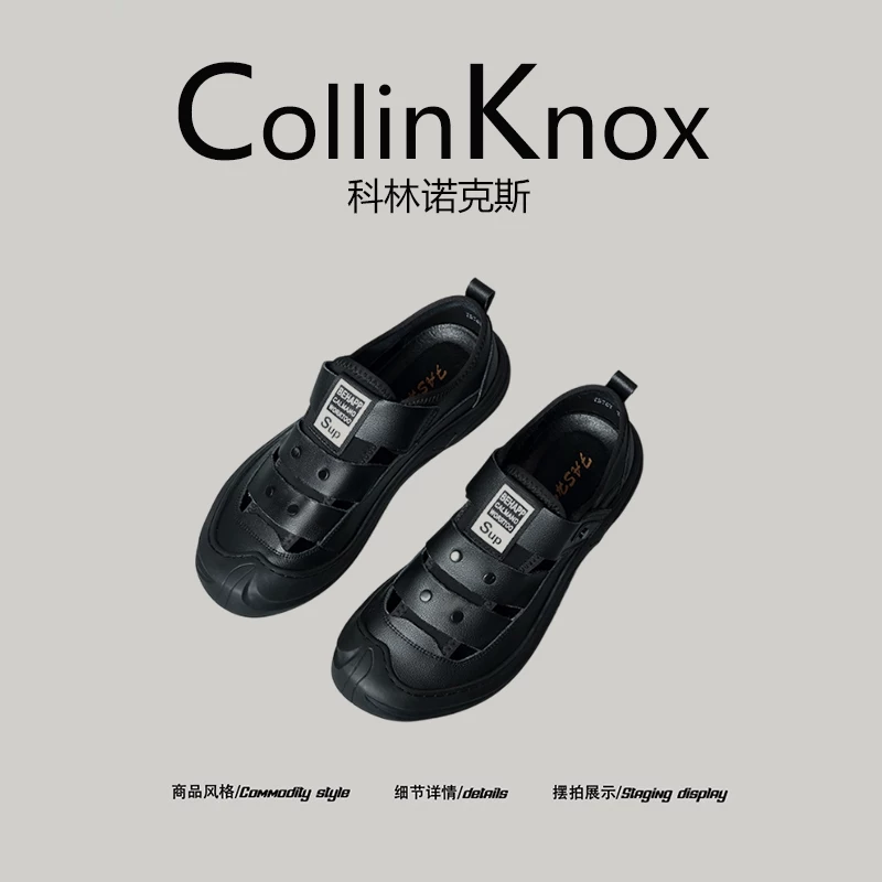 [Cool Summer] CollinKnox 2026 dép mùa hè mới dành cho nam, giày đi nước ngoài trời chống va chạm mũi kín.