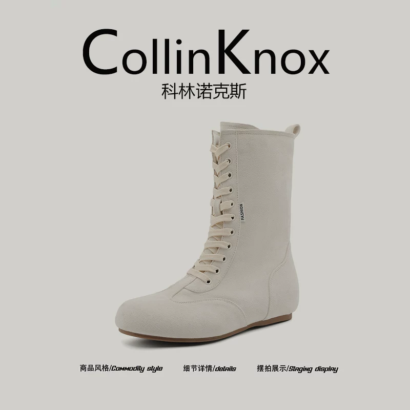 [Được yêu thích của những người dẫn đầu xu hướng] CollinKnox 2026 Giày bốt Martin nam mới mùa xuân 2026 Giày cao bồi buộc dây kiểu cổ điển
