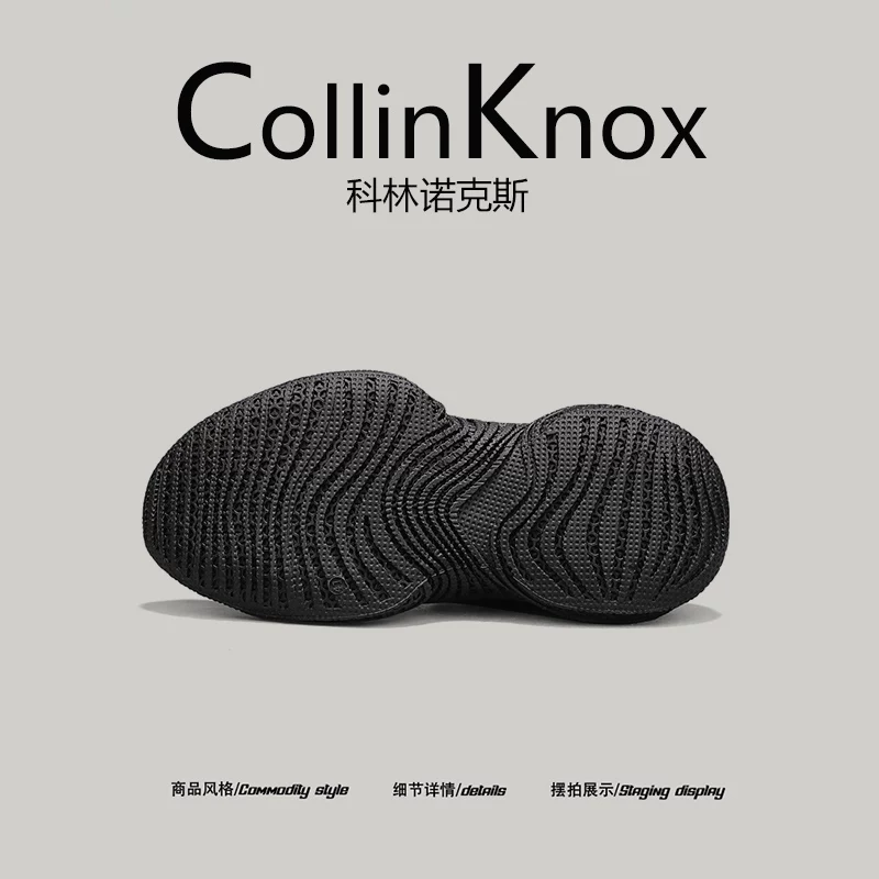 [Đế giày thoải mái] Giày tất cổ cao dệt kim kiểu dáng mùa thu mới CollinKnox2025 dành cho nam, giày thể thao thoáng khí