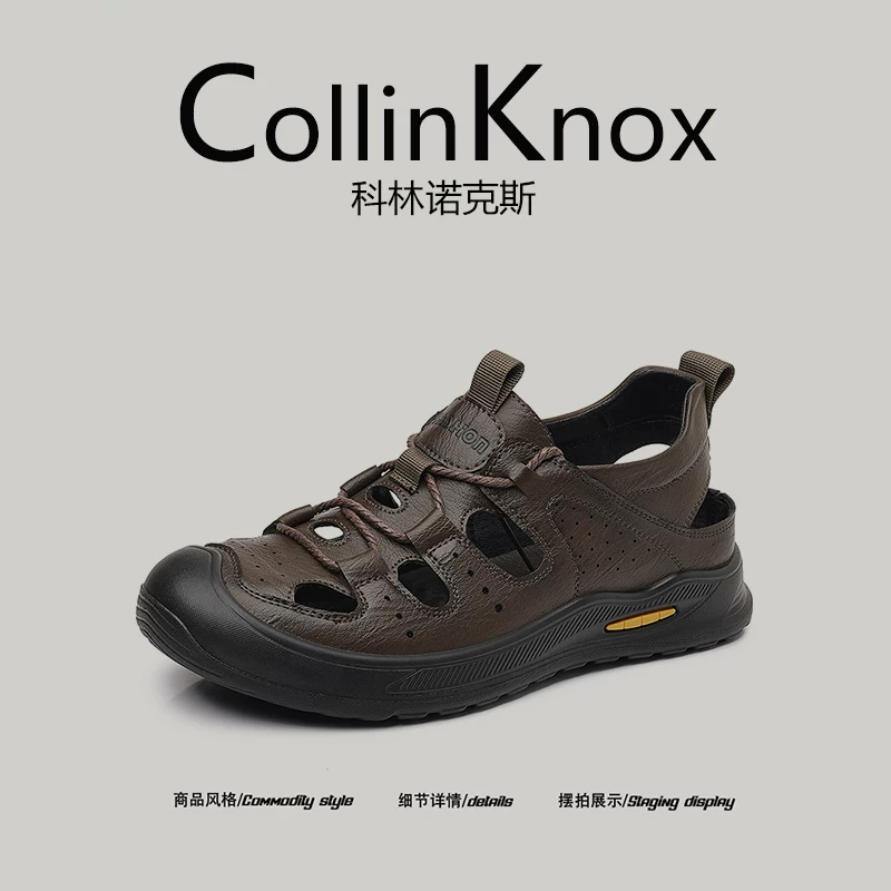 [Sảng khoái và dễ chịu] Dép sandal kín mũi mùa hè mới CollinKnox 2026 dành cho nam, giày đi biển kiểu lười.