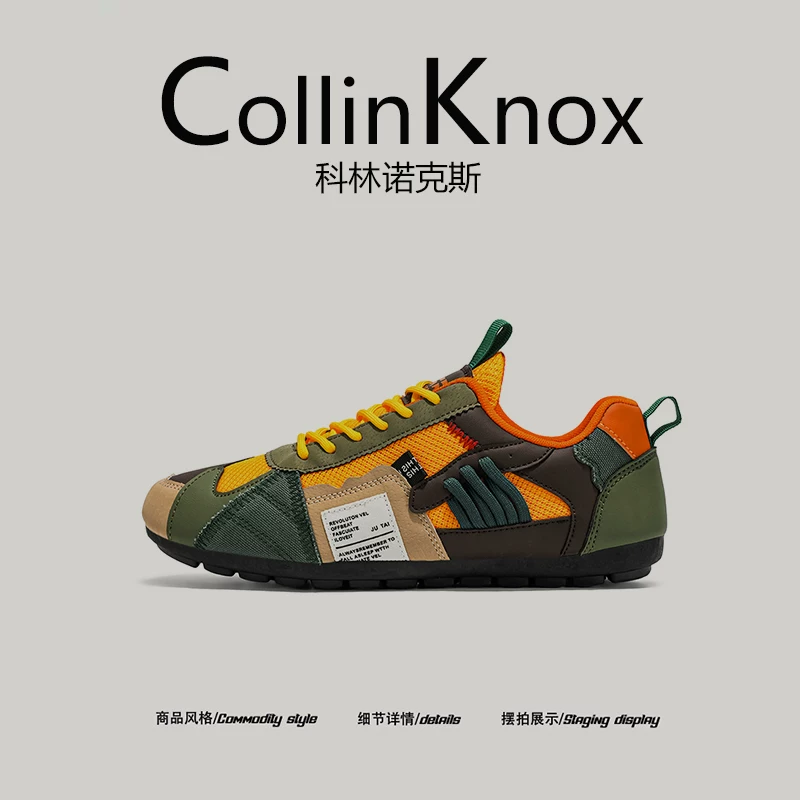 【Bảng màu tươi mới】CollinKnox 2026 Mùa xuân mới Giày tập luyện kiểu Đức phối màu cổ điển Giày lưới Forrest Gump dành cho nam