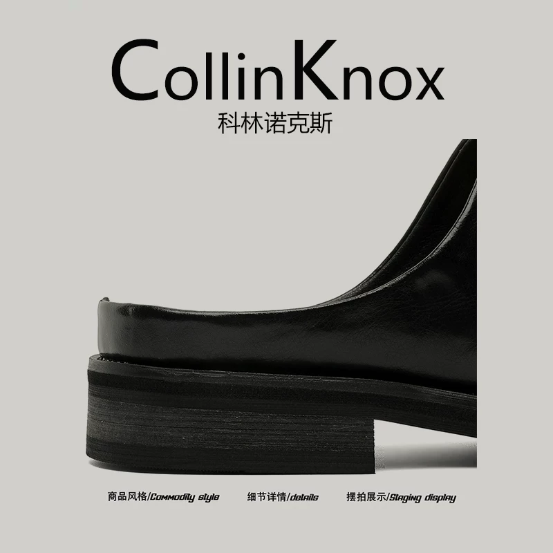 [Thoải mái và giản dị] Giày Birkenstock mùa thu mới 2025 của CollinKnox dành cho nam, dép bít mũi thời trang màu đen