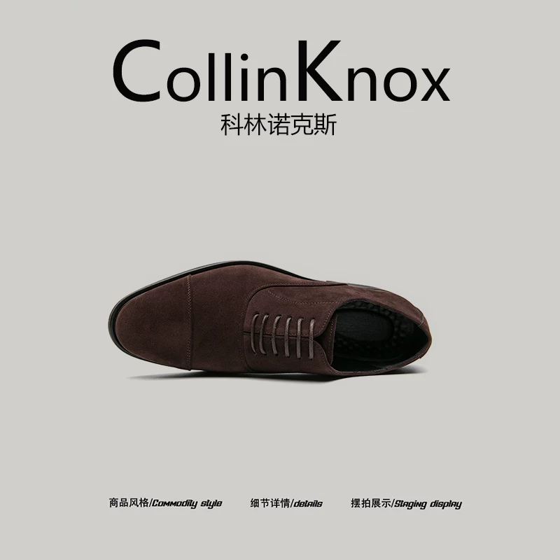 [Quý ông lịch lãm] CollinKnox2026 giày công sở mới mùa xuân dành cho nam giày da lộn mũi nhọn