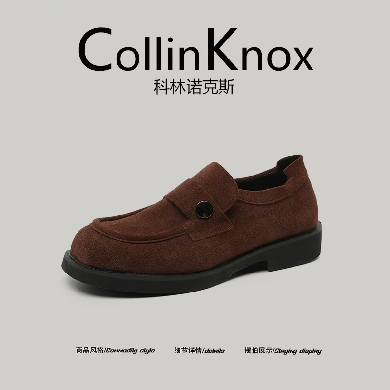 Giày Loafer Nam CollinKnox2026 Mẫu Mới Xuân Hè, Da Bò Chính Hãng Cao Cấp, Khóa Kim Loại, Phong Cách Old Money
