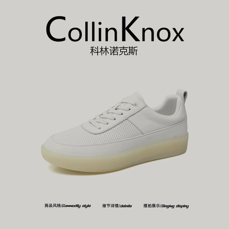 [Da thật cao cấp] Giày đi làm mùa hè mới CollinKnox 2026 dành cho nam có lỗ thoáng khí và giày thể thao tăng chiều cao