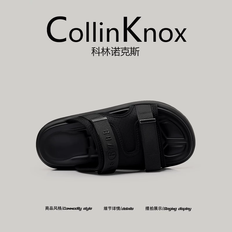 [Chất lượng cao cấp] Giày đi biển mùa hè mới CollinKnox 2026 dành cho nam, dép đế dày màu đen sang trọng