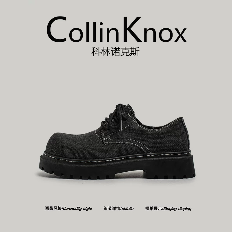 [Thương hiệu thời thượng bán chạy] CollinKnox2026 giày derby công sở mới mùa xuân dành cho nam giới giày denim mũi to Mickey