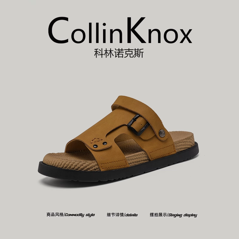 Cảm giác thư giãn] Dép Birkenstock mùa hè mới CollinKnox2025 dành cho nam, giày đi biển bằng gỗ nút chai thời trang