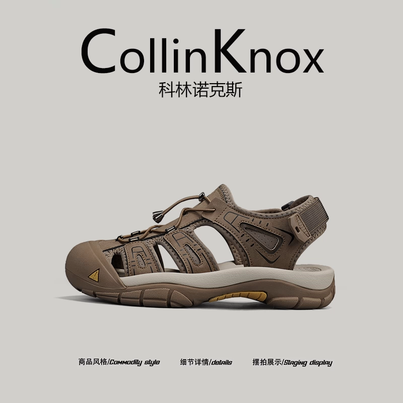 [Da thật cao cấp] Giày đi bộ ngoài trời mùa hè mới CollinKnox2025 dành cho nam có dây đàn hồi và dép thể thao