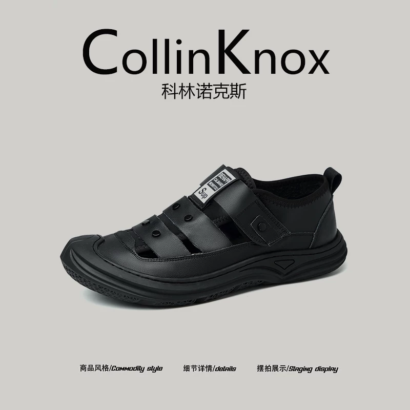 [Cool Summer] CollinKnox 2026 dép mùa hè mới dành cho nam, giày đi nước ngoài trời chống va chạm mũi kín.