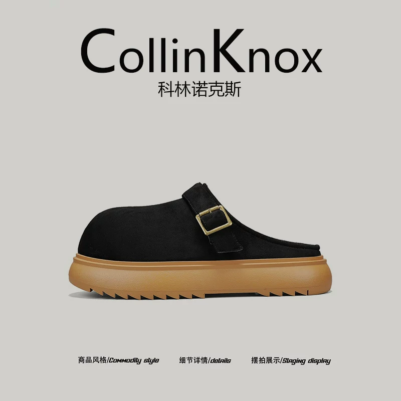 【Trendy ins】CollinKnox2025 Giày Birkenstock mũi to phong cách mùa hè mới dành cho nam, dép nửa gót xấu lạ dễ thương để đi làm