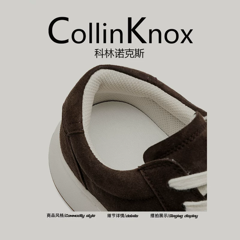 【Chất lượng da thật】Giày thể thao đế dày mới mùa xuân 2026 của CollinKnox dành cho nam và nữ, giày mũi to đa năng.