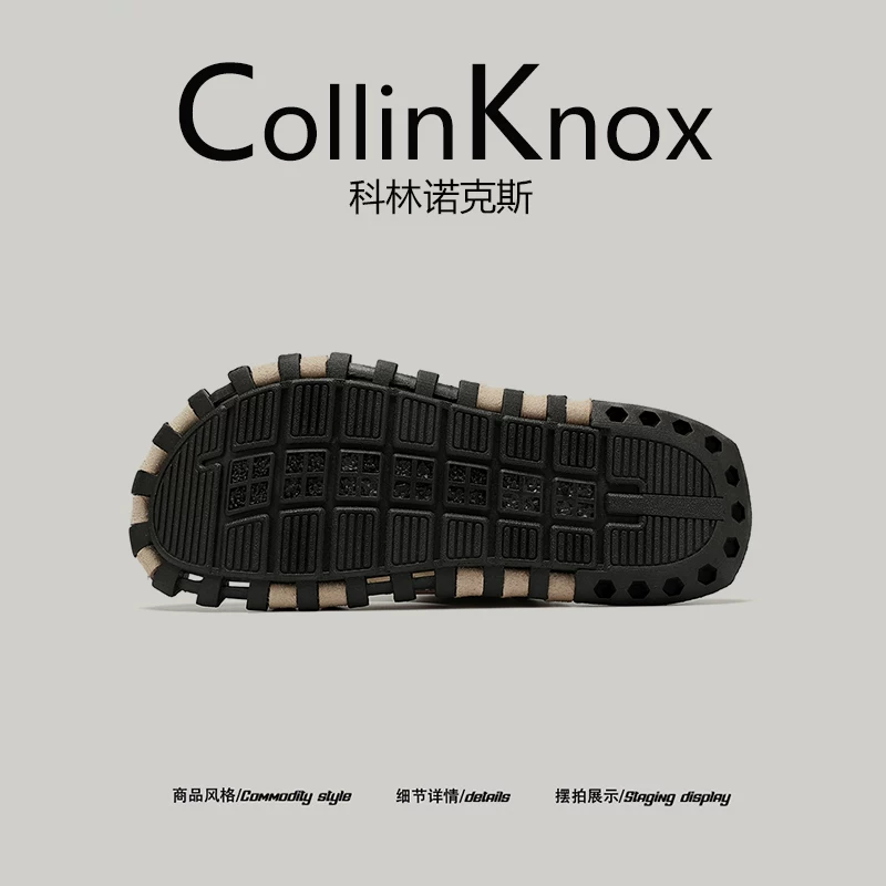 [Đề xuất độc đáo] Dép sandal nam cao cấp thủ công kiểu mùa hè mới CollinKnox2025, kiểu dáng kín mũi có dây rút