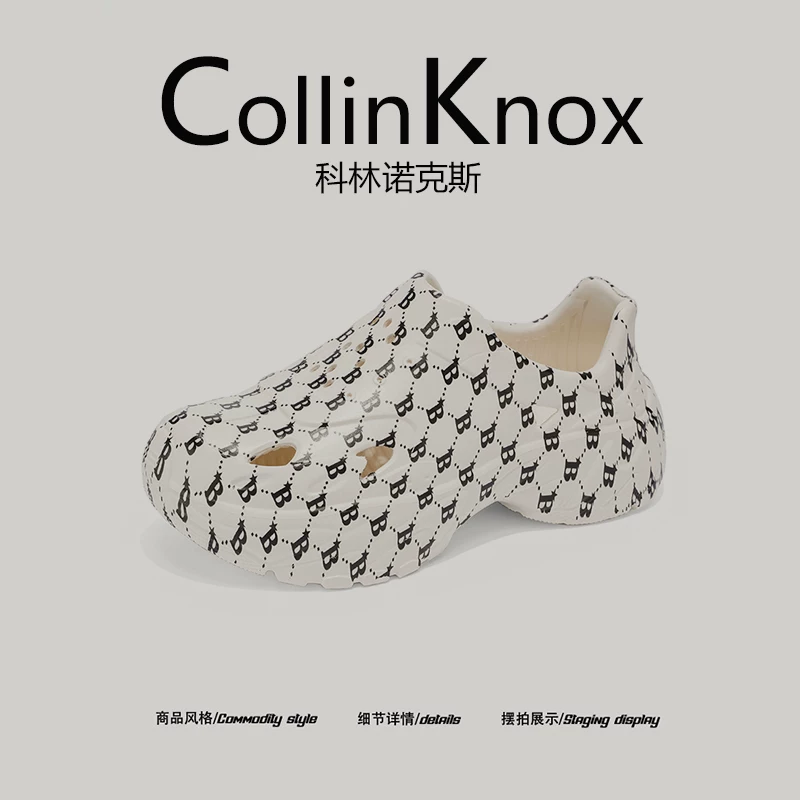 【Thiết kế đeo được hai kiểu】Giày đục lỗ kiểu mới mùa hè 2026 của CollinKnox dành cho nam, giày chống nước in họa tiết toàn bộ đế dày dành cho nữ.