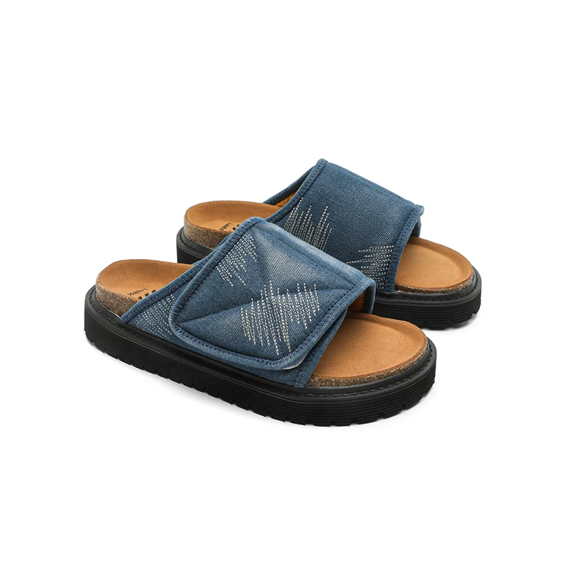 【Áo khoác ngoài thời trang】Dép xỏ ngón denim unisex hợp thời trang mùa hè 2026 của CollinKnox