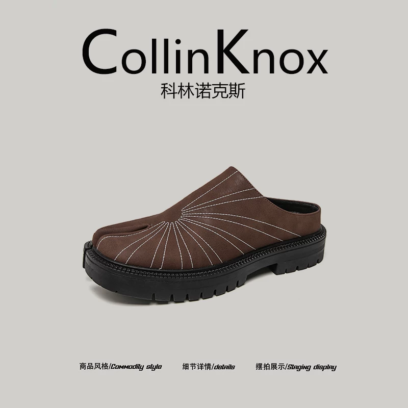 [Niche Retro] CollinKnox 2026 Giày mules xẻ ngón cỡ lớn dành cho nam mùa hè mới 2026