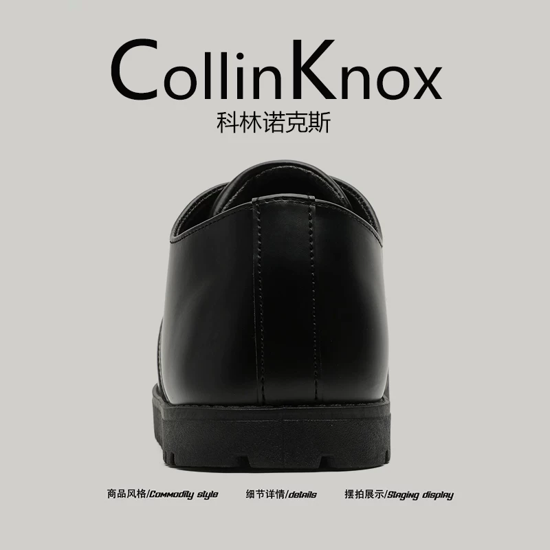【Phong cách cổ điển và sành điệu】Giày đế thấp nam mới của CollinKnox mùa xuân 2026 Giày da thời trang với thiết kế độc đáo