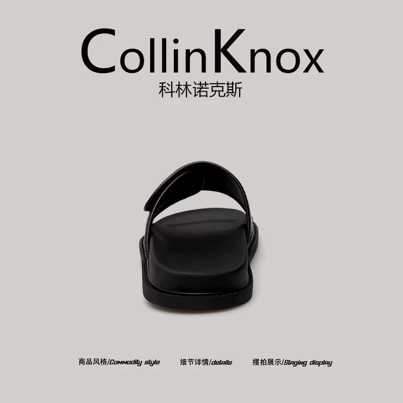 [Chất lượng da thật] Dép xỏ ngón đơn giản thời trang nam CollinKnox 2025 mùa hè mới