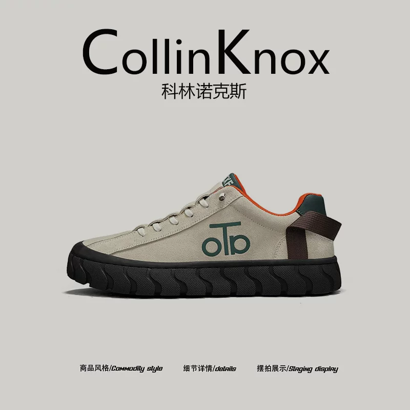 [Đề xuất phổ biến] Giày thể thao nam CollinKnox Thu 2025 mới, chất liệu da lợn, phong cách thường ngày