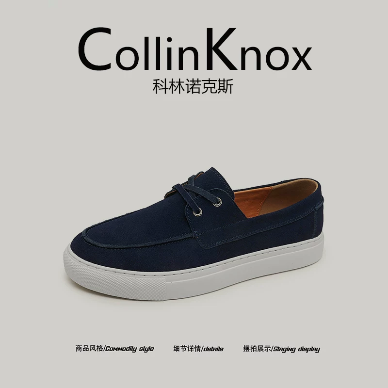 [Da thật chất lượng cao] Giày nam CollinKnox 2026 mới mùa hè, giày lười da lộn phong cách giản dị hàng ngày
