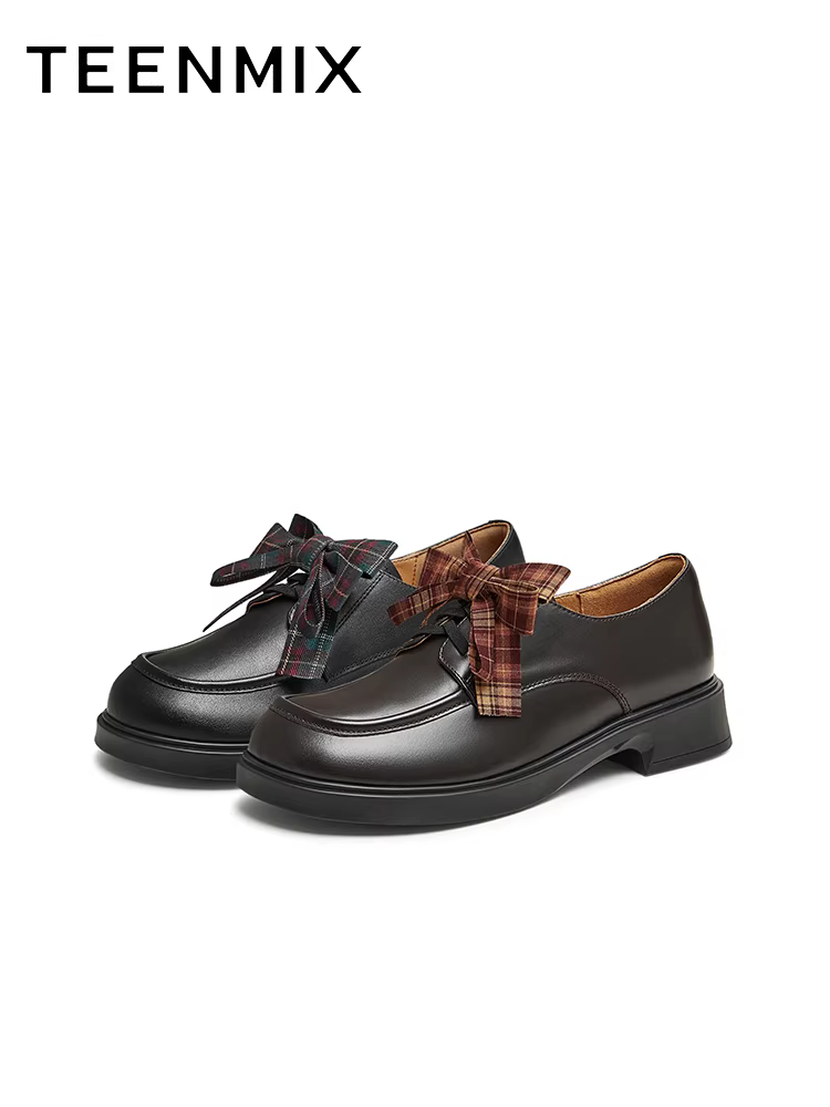 Giày da đế dày kiểu Anh của Học viện Tianmeiyi dành cho nữ, giày lười thông thường, giày đơn cổ điển, mẫu mới COY27CM4