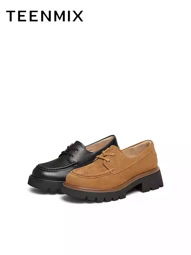 Giày da nữ đế dày tăng chiều cao phong cách đại học Tianmeiyi, giày đơn cổ điển, giày Oxford, mẫu mới mùa xuân CJM03AM5