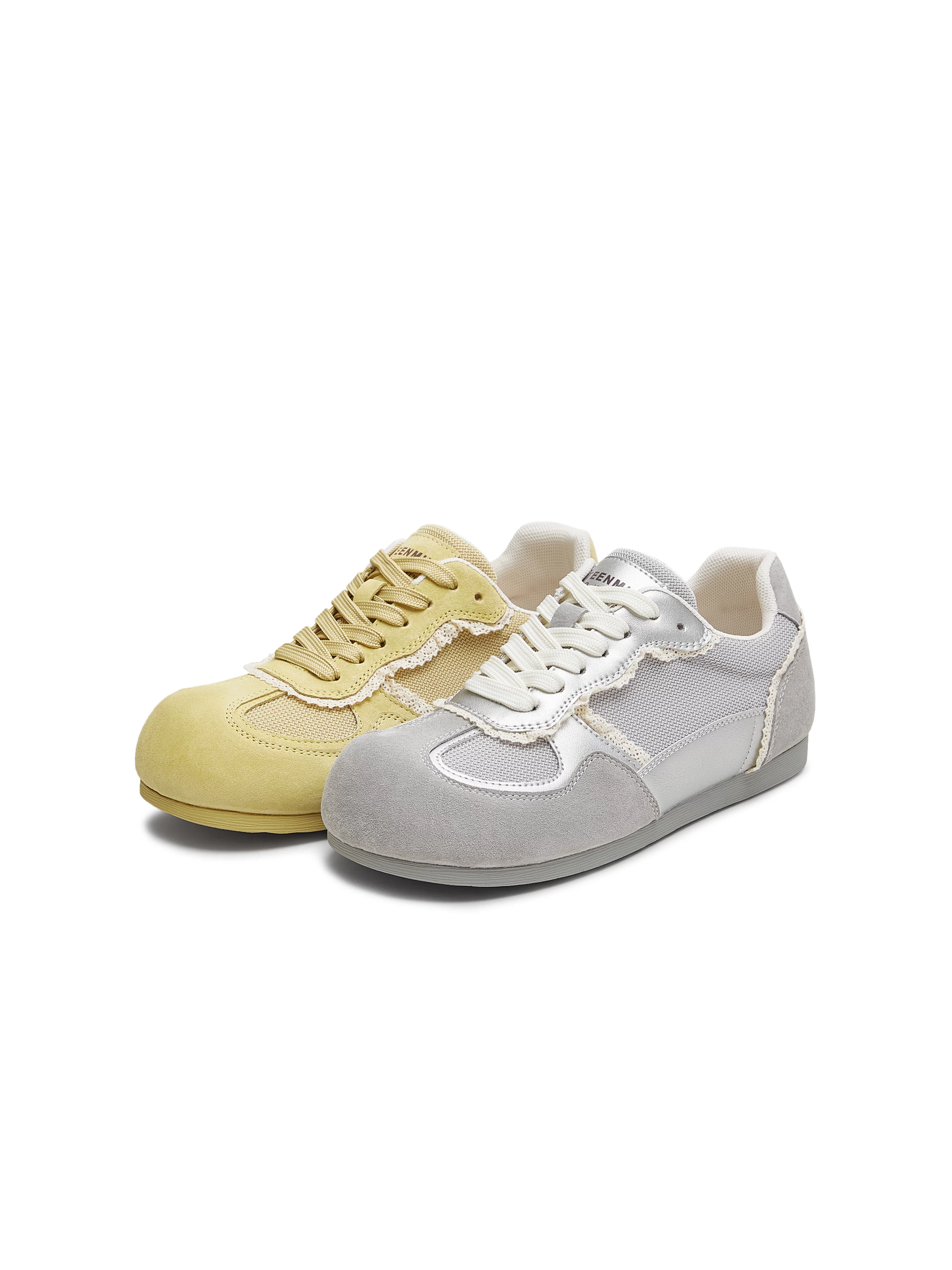 Giày thể thao nữ Tianmeiyi tăng chiều cao kiểu retro màu vàng Agande, giày thể thao thường ngày, mẫu mới thu 2025, mã KG127CM5