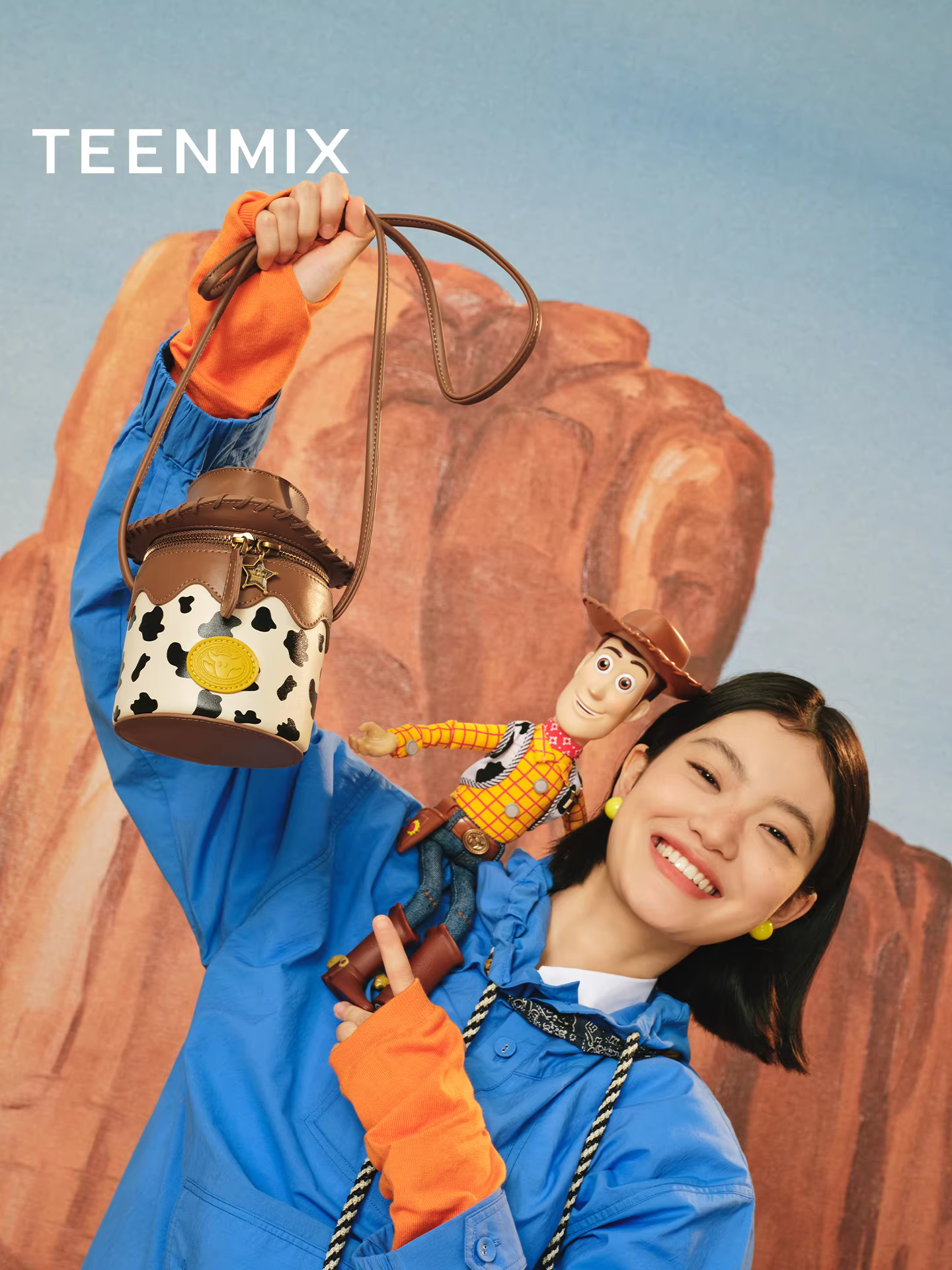 Túi đeo chéo mini Woody phiên bản phối hợp thương hiệu Tianmeiyi Toy Story, túi đeo vai nữ, mẫu mới thu 2025