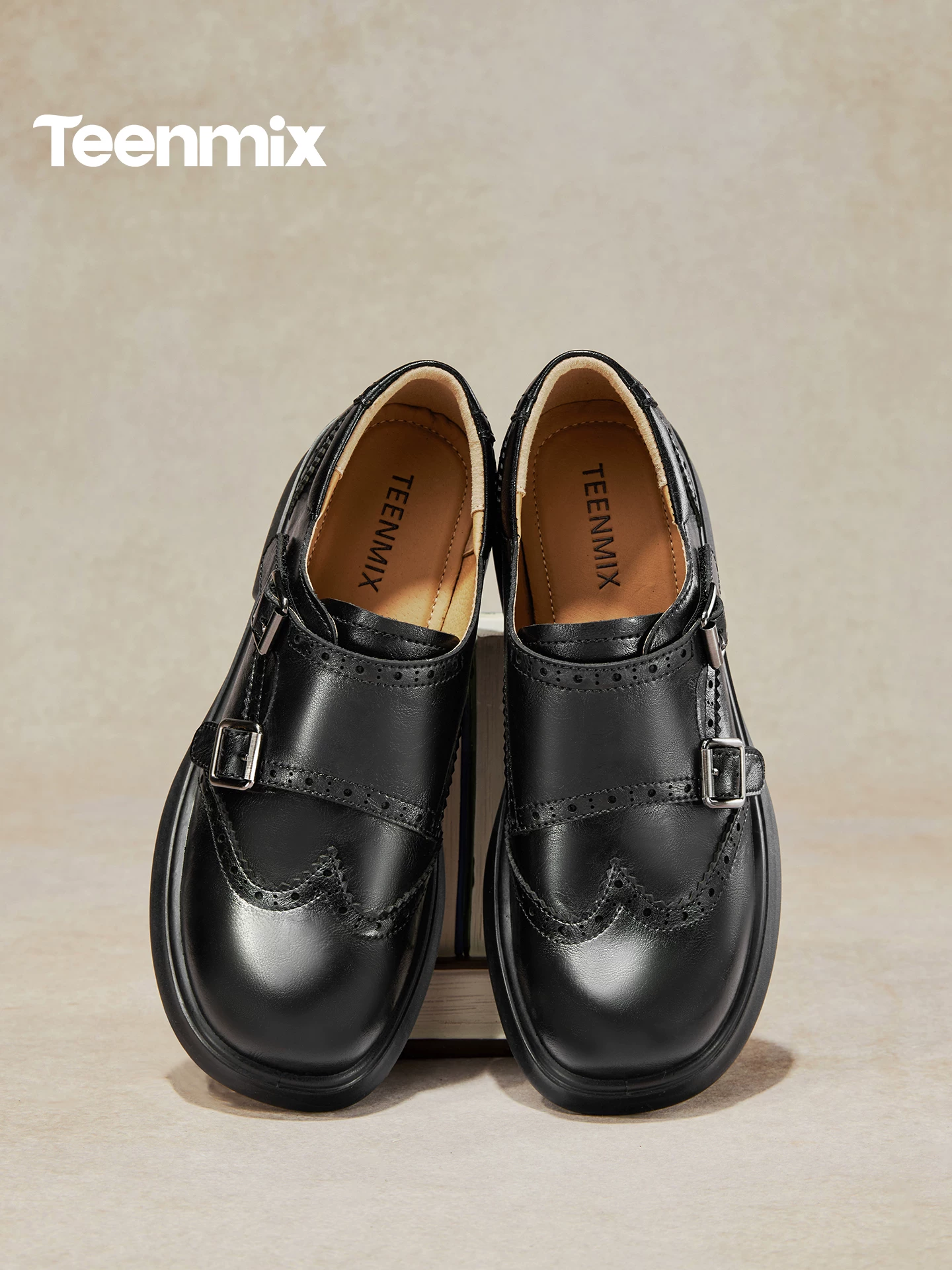 Giày Loafer Tianmeiyi Brogue đế dày kiểu Anh, giày đơn giản cổ điển, giày da đế mềm nữ, mẫu mới 2026