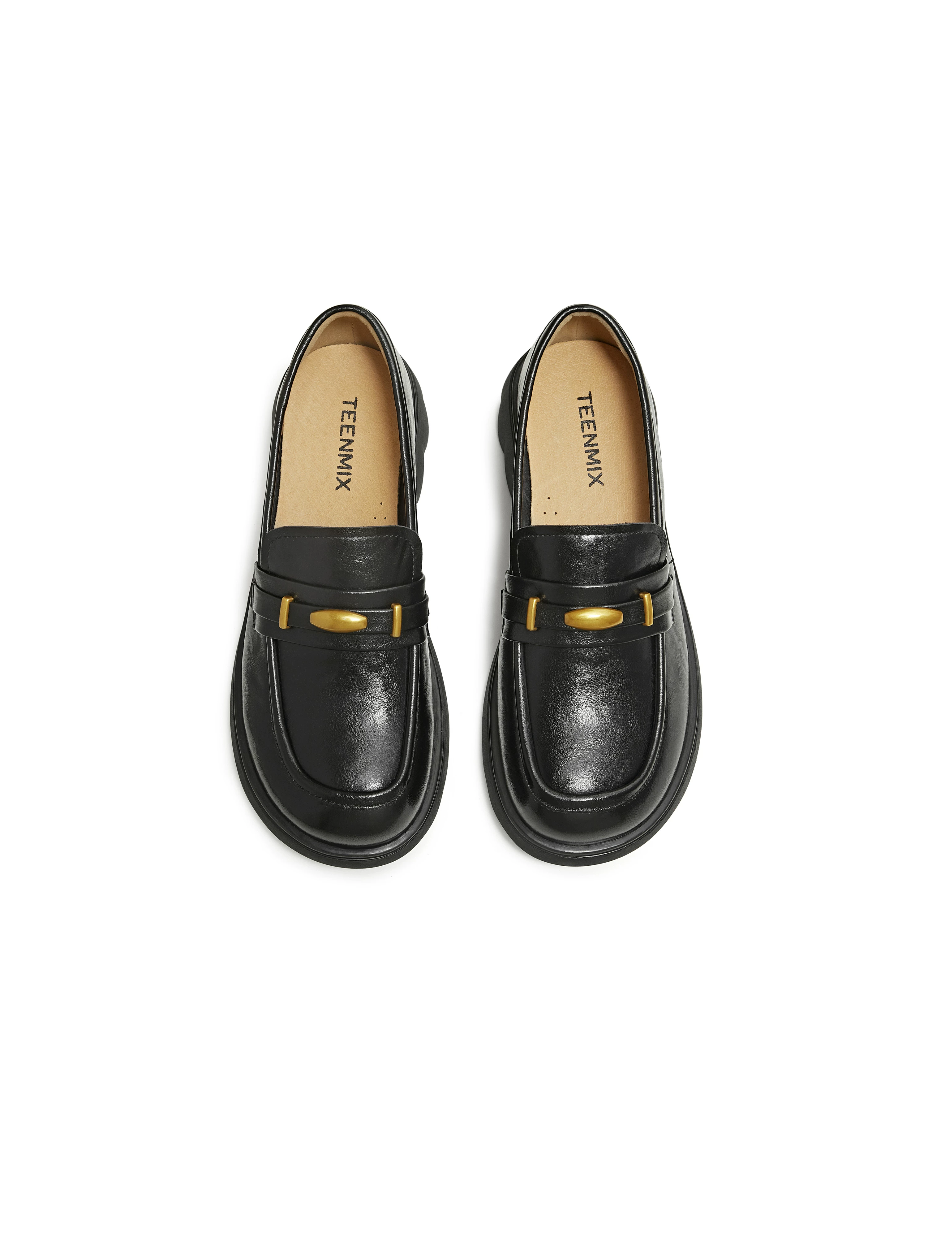 Giày lười đế dày kiểu Anh Tianmeiyi, giày đơn giản cổ điển, giày da nữ, kiểu mới mùa thu 2025, mã KE082CA5