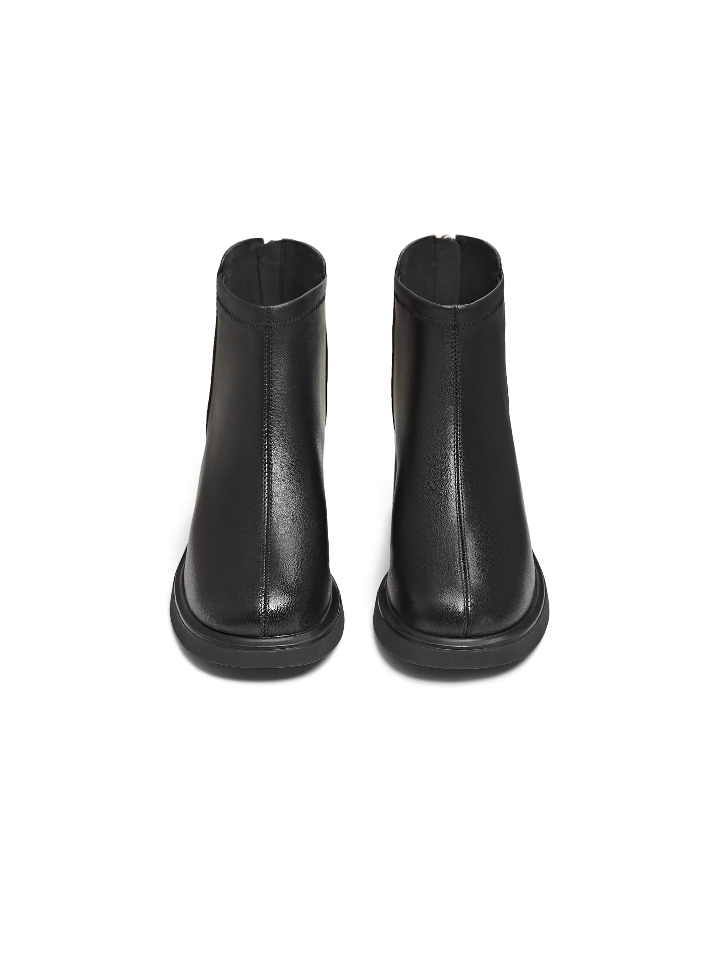 Giày bốt thời trang đế dày kiểu cổ điển Tianmeiyi, giày bốt da nữ, giày cao gót, bốt ngắn, mẫu mới mùa đông 2025 BL731DD5